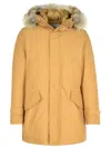 Woolrich Fur Trim Polar Parka In Gold Kaki
