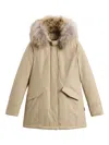Woolrich Fur-trimmed Hooded Jacket In Neutral