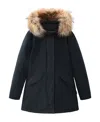 Woolrich Detachable Fur Collar Parka Coat In Black