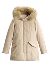 Woolrich Fur-trimmed Hooded Parka In Neutral