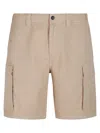 Woolrich Gabardine Cargo Shorts In White Pepper
