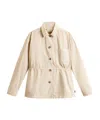 Woolrich Gabardine Overshirt In Nude