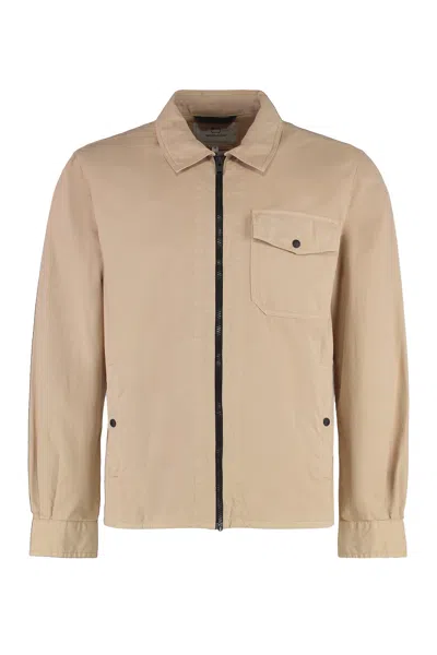 Woolrich Gabardine Overshirt In Brown
