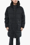 Woolrich Gabardine Seam Sealed Down Jacket With Ton On Ton Buttons In Black
