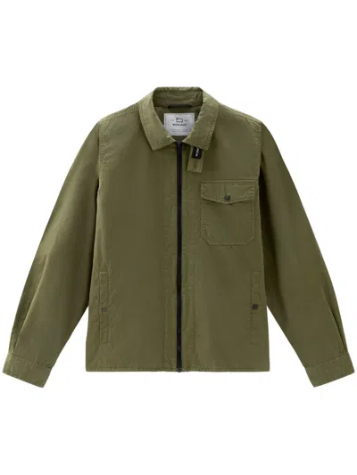 WOOLRICH GABARDINE-WEAVE SHIRT JACKET