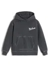 Woolrich Garment-dyed Cotton Hoodie In Grey