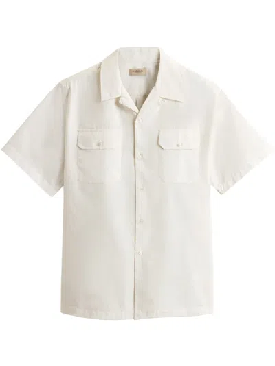 Woolrich Garment-dyed Cotton Shirt In White