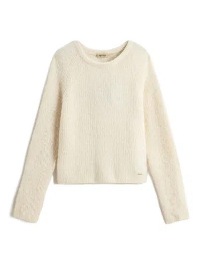 WOOLRICH WOOLRICH GARMENT-DYED CREW NECK SWEATER IN ALPACA AND WOOL BLEND