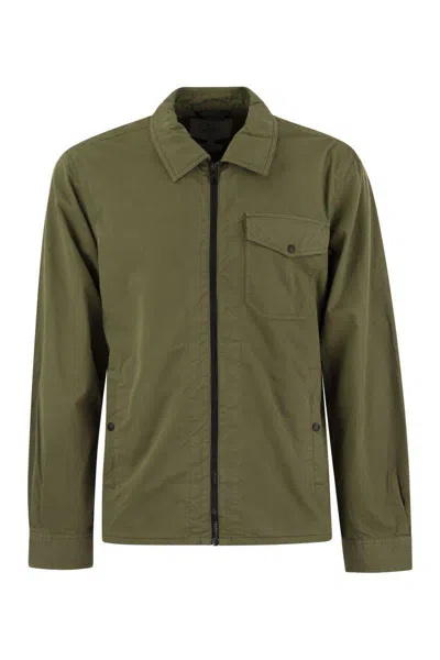 WOOLRICH WOOLRICH GARMENT-DYED SHIRT JACKET IN PURE COTTON