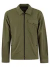 Woolrich Olive Green Cotton Gabardine Oversized Shirt In Green