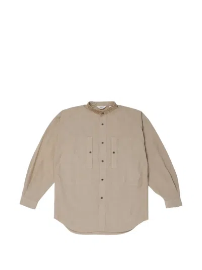 Woolrich Garment-dyed Cotton-poplin Shirt In Neutral