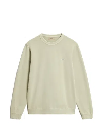 Woolrich Garment-dyed Logo-print Sweater In Neutral