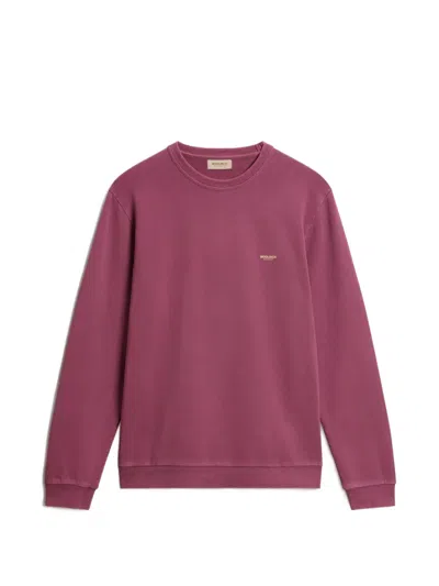 Woolrich Garment-dyed Logo-print Sweater In Red