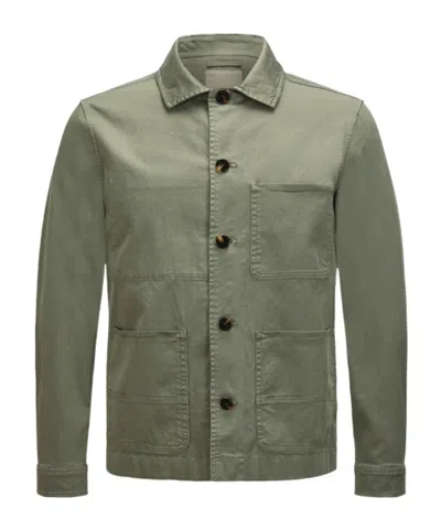 Woolrich Garment-dyed Shirt Jacket In Green