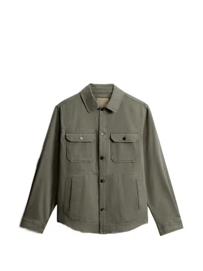Woolrich Garment-dyed Shirt Jacket In Green