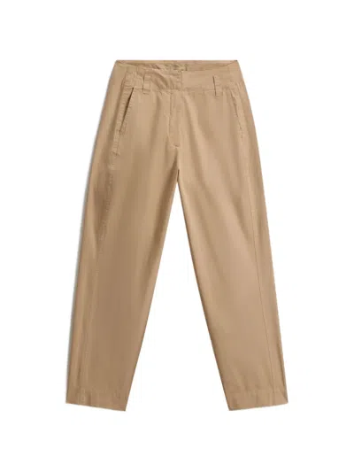 Woolrich Garment-dyed Trousers In Brown