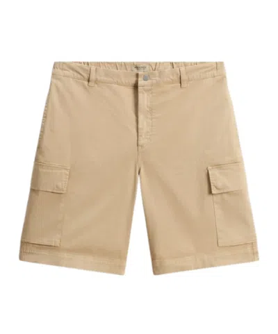 Woolrich Garment-dyed Twill Cargo Shorts In Brown