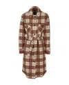 Woolrich Checked Coat In Brown