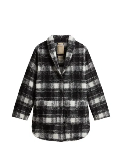 Woolrich Gentry Checked Overshirt In Black