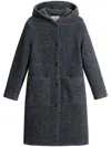 Woolrich Hooded Coat In Grey