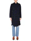 Woolrich Wool Blend Trench Coat In Blue
