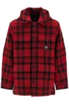 Woolrich Plaid Checked Wool Blend Padded Overshirt In Multi