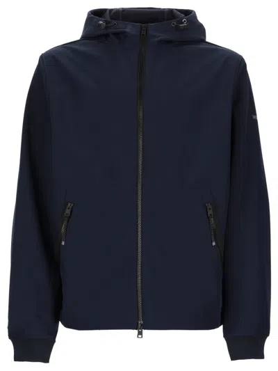 Woolrich Giacca Con Zip E Cappuccio In Blue