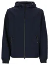 Woolrich Navy Blue Stretch Polyester Jacket In Blue