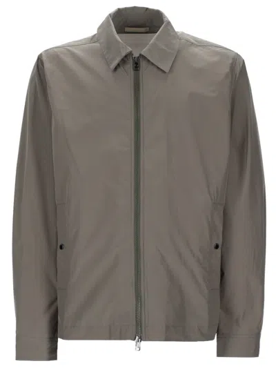 Woolrich Collared Neck Jacket Buttoned Cuffs Pockets In Gray