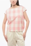 Woolrich Gingham Cotton Sleeveless Blouse With Drawstringed Bottom