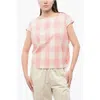 Woolrich Gingham Cotton Sleeveless Blouse With Drawstringed Bottom