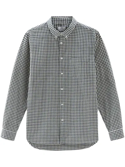 Woolrich Gingham-print Cotton Shirt In Blue