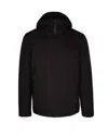 Woolrich Technical Fabric Crestmont Jacket With Adjustable Hood In Black