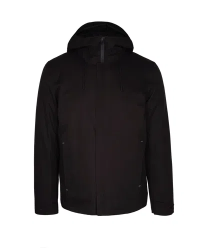 Woolrich Technical Fabric Crestmont Jacket With Adjustable Hood In Black