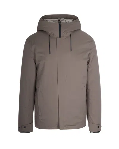 Woolrich Technical Fabric Crestmont Jacket With Adjustable Hood In Gray