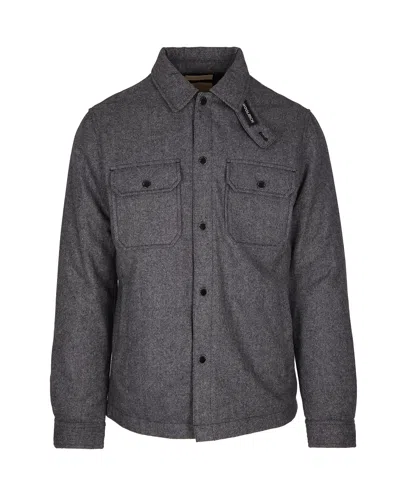 Woolrich Giubbino In Misto Lana Herringbone Grey In Gray