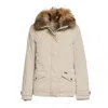 Woolrich Grace Fur Jacket In Neutral
