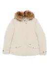 Woolrich Insulated Jackets Featuring Fur Trim In White