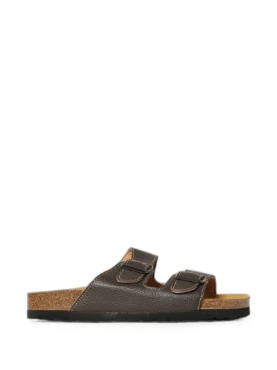 Woolrich Grained-leather Buckled Sandals In Multi