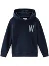 Woolrich Graphic-print Cotton Hoodie In Blue