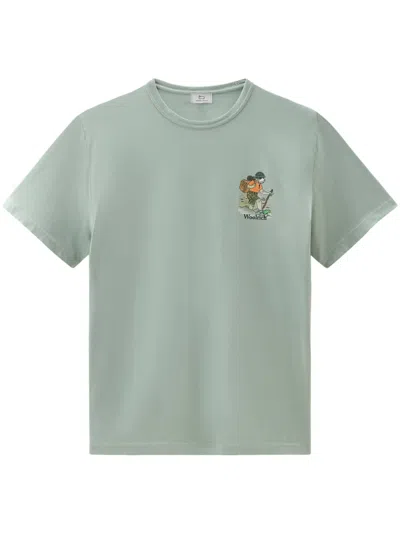 Woolrich Graphic-print Cotton T-shirt In 绿色