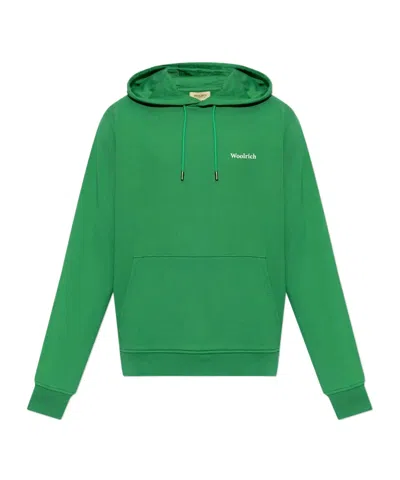 Woolrich Graphic-print Hoodie In Green