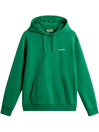 Woolrich Graphic-print Hoodie In Green