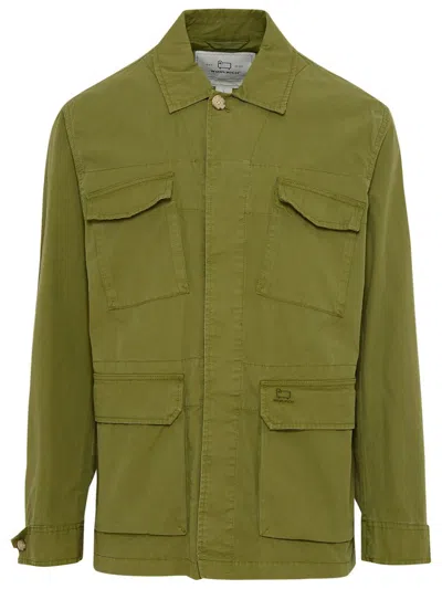 Woolrich Green Cotton Crew Jacket