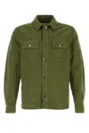 Woolrich Denim Jacket With Chest Pockets And Collar In Cypress