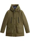 Woolrich Olive Green Cotton-polyamide Blend Parka In Green