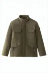 Woolrich Green Jacket With Detachable Hood In Green