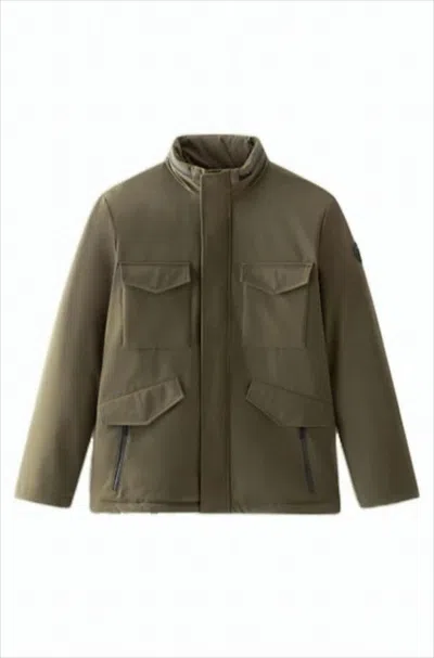 Woolrich Green Jacket With Detachable Hood