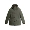Woolrich Hooded Button-fastening Padded Jacket In Gray