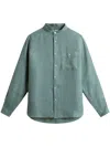 Woolrich Linen Shirt In Green In Green